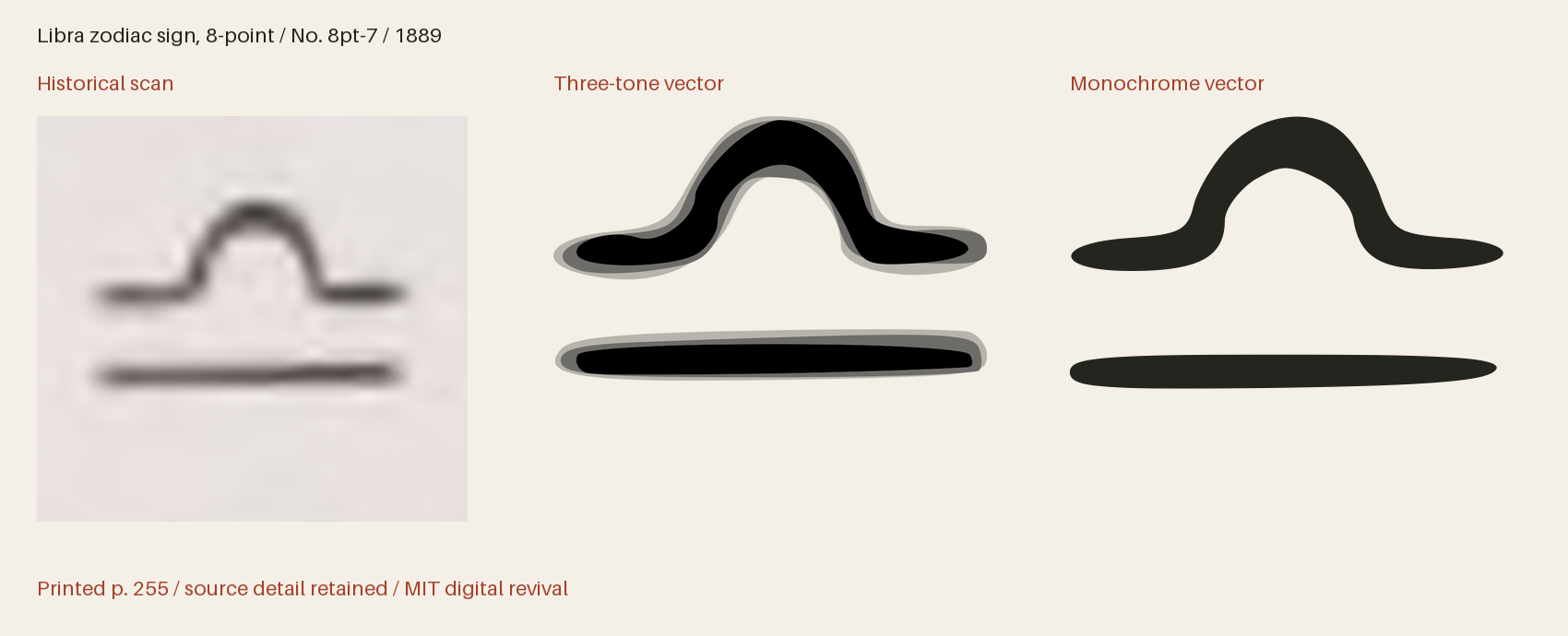 Historical scan beside the three-tone and monochrome vector revivals