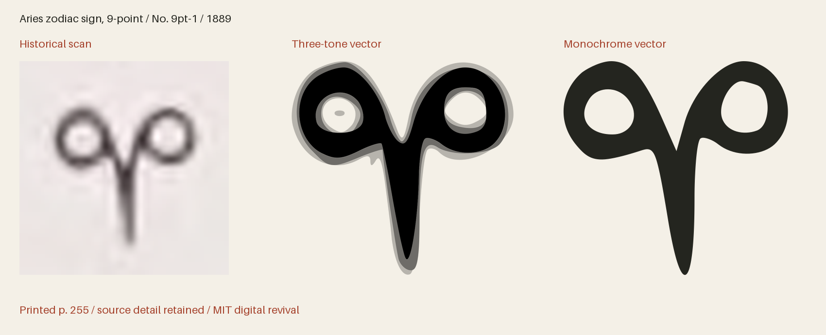 Historical scan beside the three-tone and monochrome vector revivals