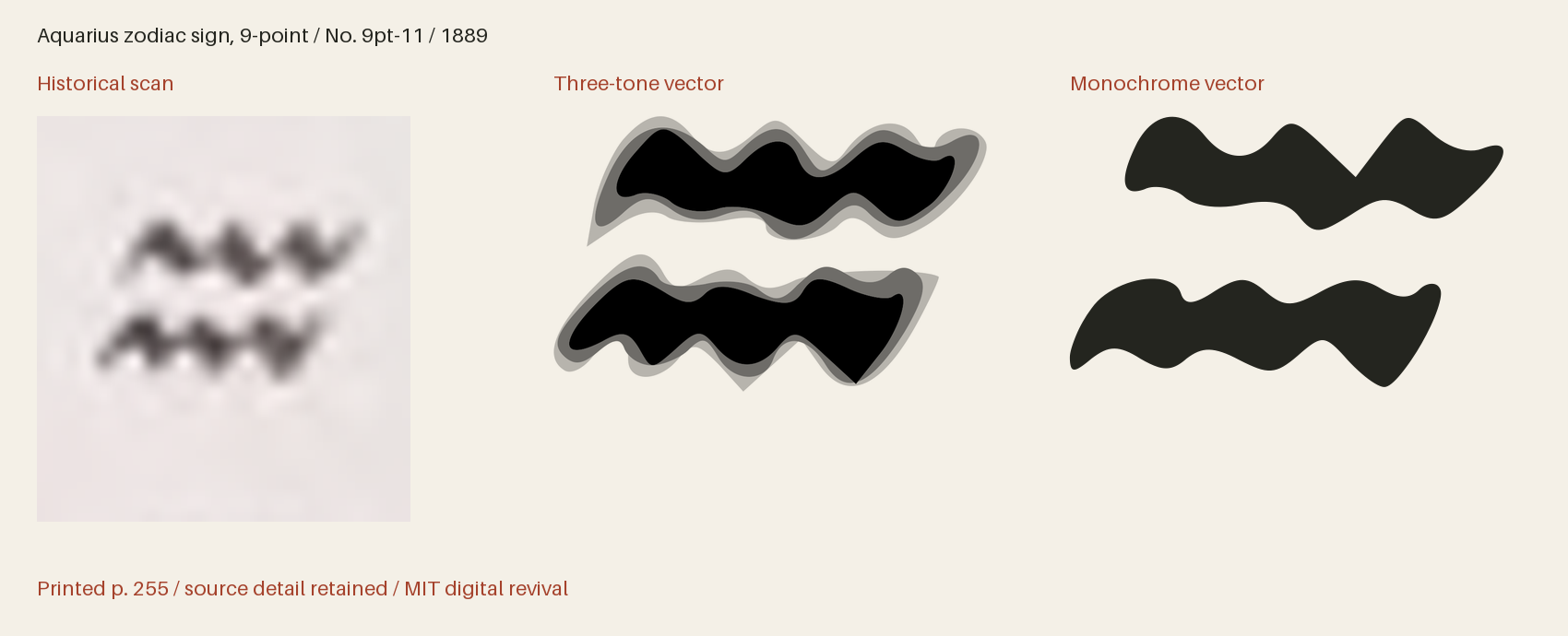 Historical scan beside the three-tone and monochrome vector revivals