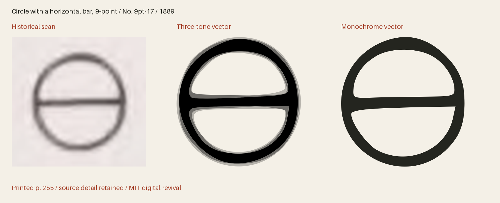 Historical scan beside the three-tone and monochrome vector revivals