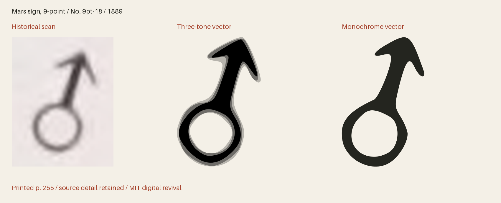 Historical scan beside the three-tone and monochrome vector revivals