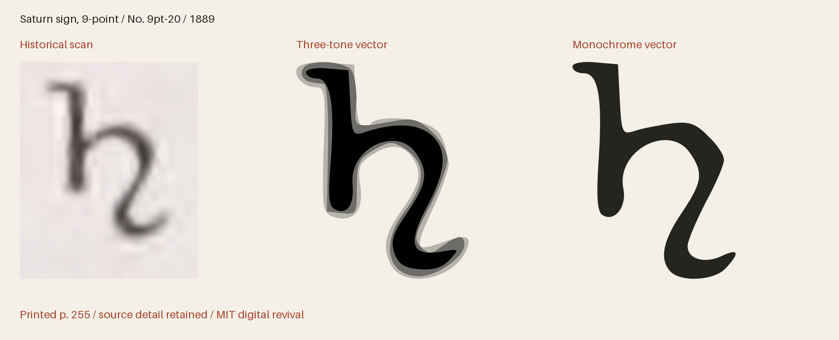 Historical scan beside the three-tone and monochrome vector revivals