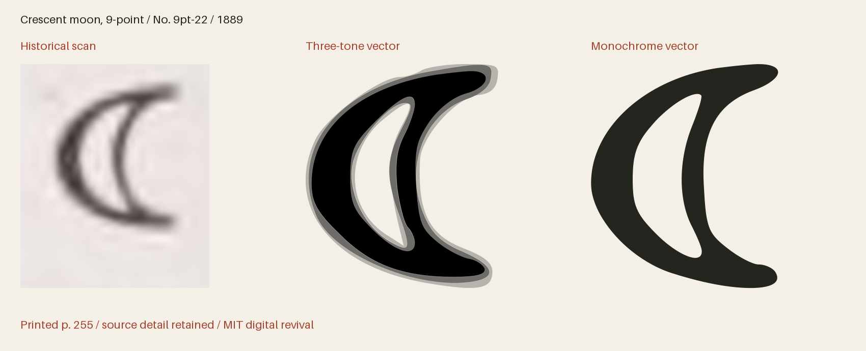 Historical scan beside the three-tone and monochrome vector revivals