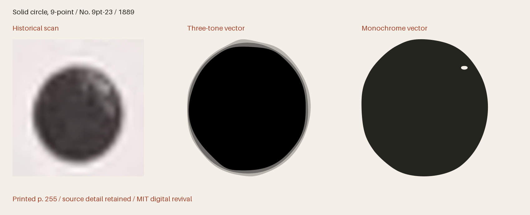 Historical scan beside the three-tone and monochrome vector revivals