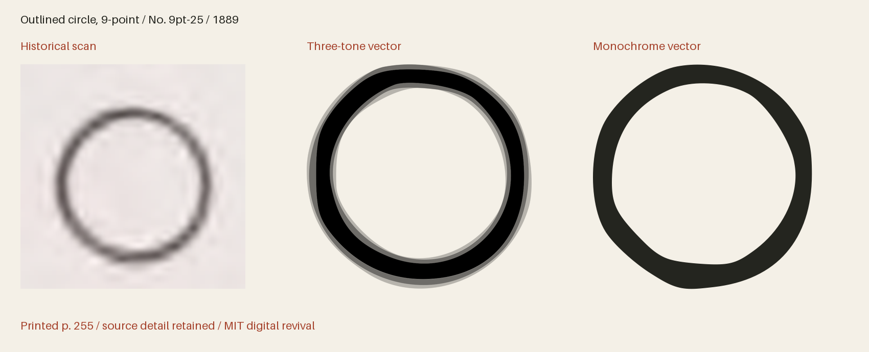 Historical scan beside the three-tone and monochrome vector revivals