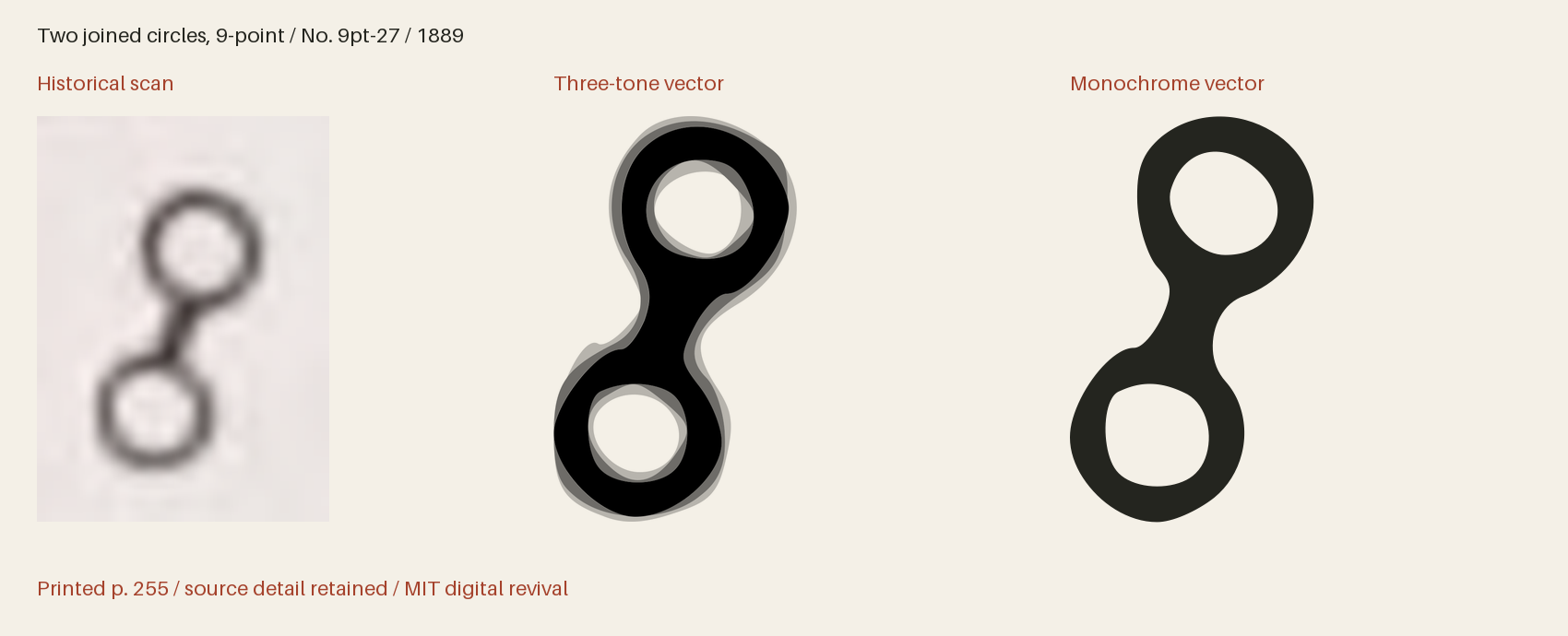 Historical scan beside the three-tone and monochrome vector revivals