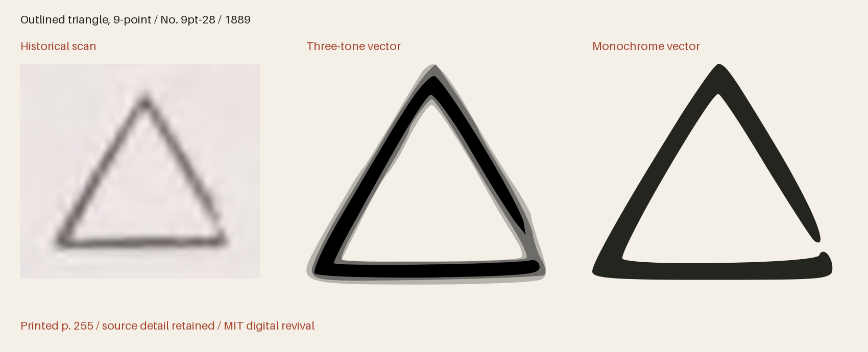 Historical scan beside the three-tone and monochrome vector revivals
