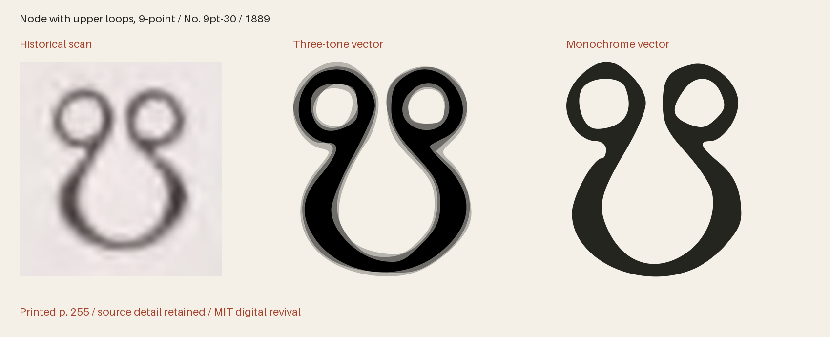 Historical scan beside the three-tone and monochrome vector revivals