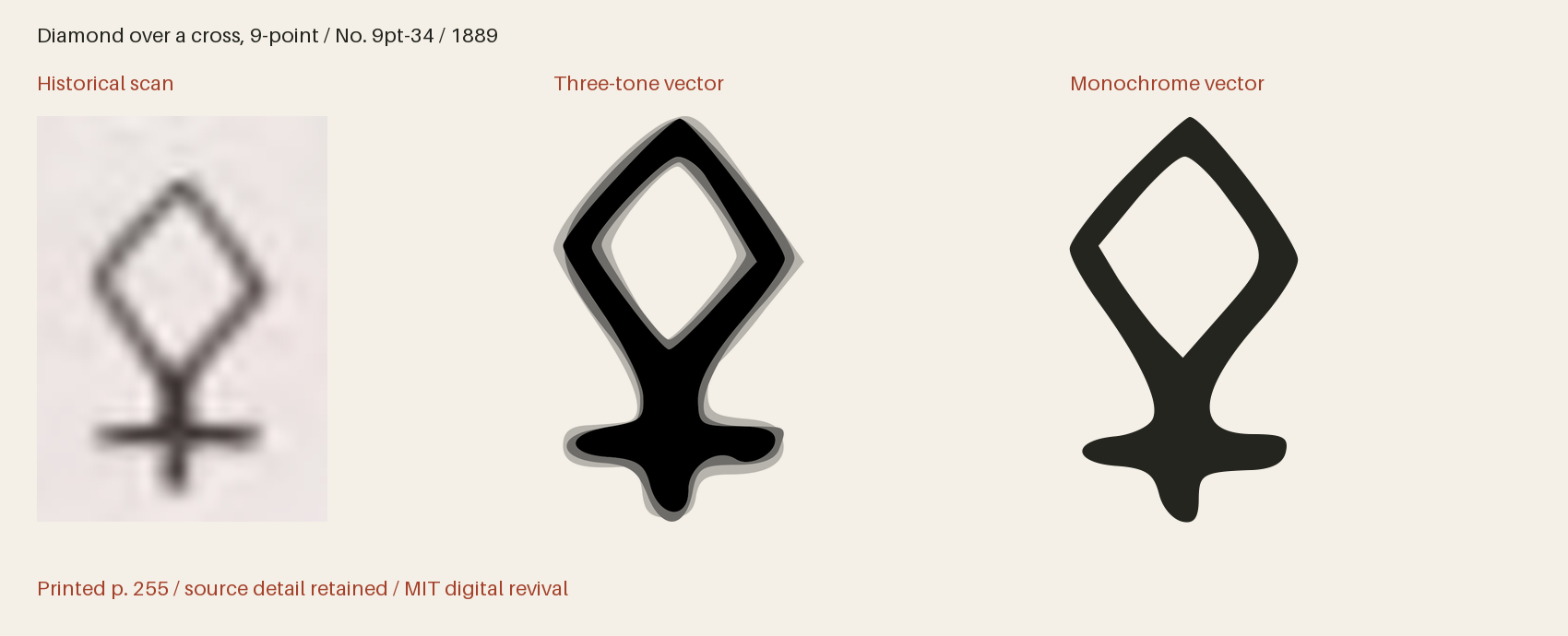 Historical scan beside the three-tone and monochrome vector revivals
