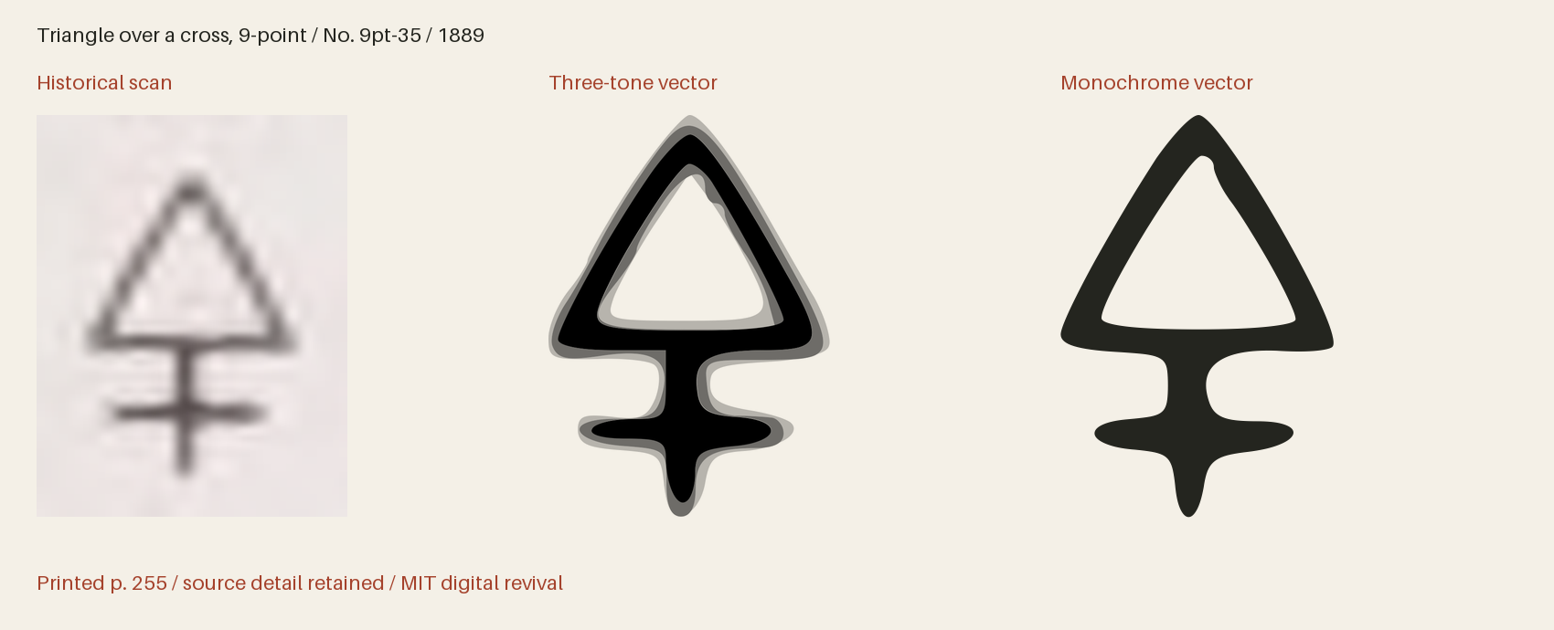 Historical scan beside the three-tone and monochrome vector revivals