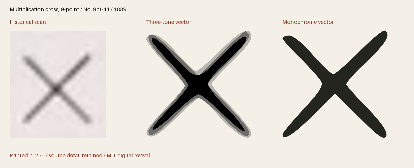 Historical scan beside the three-tone and monochrome vector revivals