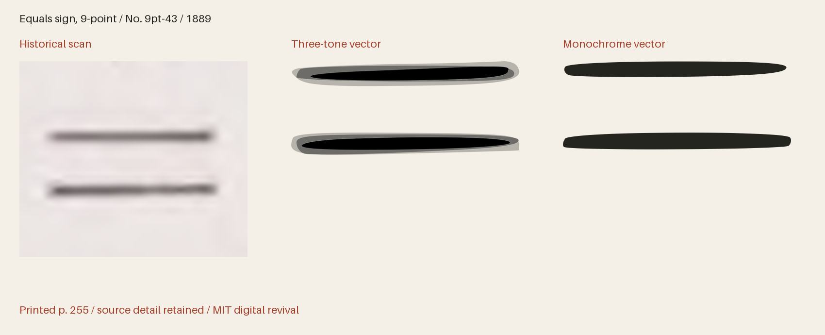 Historical scan beside the three-tone and monochrome vector revivals