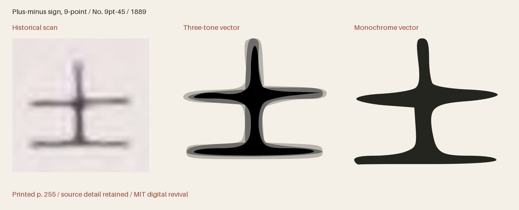 Historical scan beside the three-tone and monochrome vector revivals