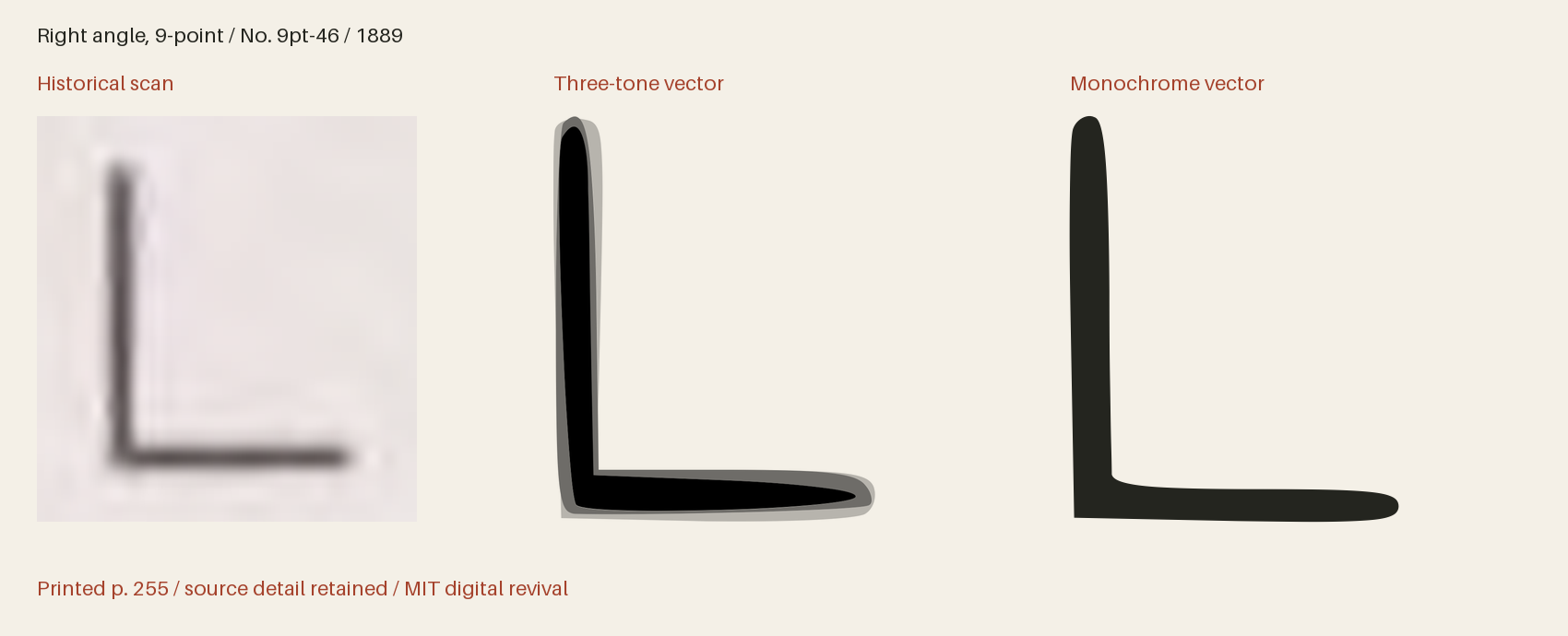 Historical scan beside the three-tone and monochrome vector revivals