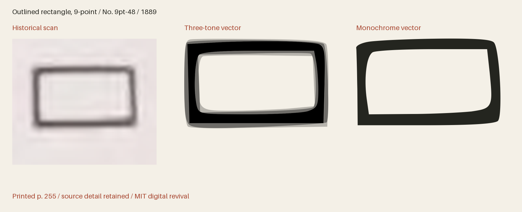 Historical scan beside the three-tone and monochrome vector revivals