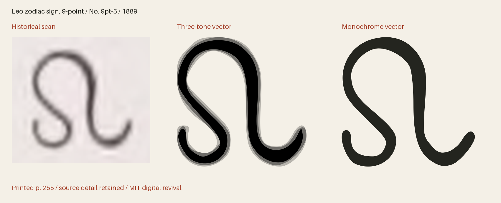 Historical scan beside the three-tone and monochrome vector revivals