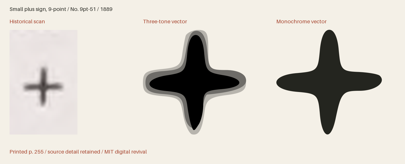 Historical scan beside the three-tone and monochrome vector revivals