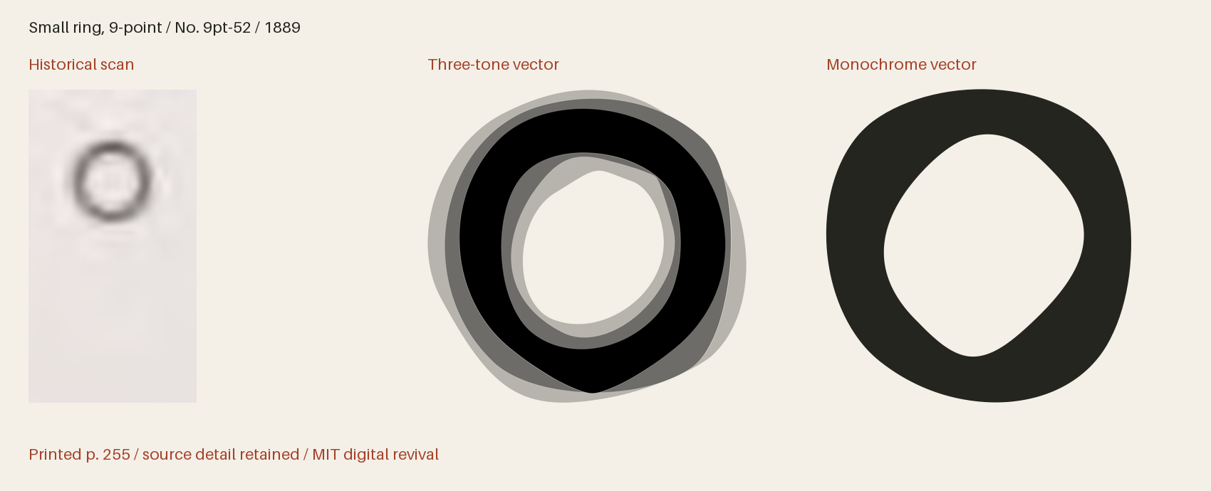 Historical scan beside the three-tone and monochrome vector revivals