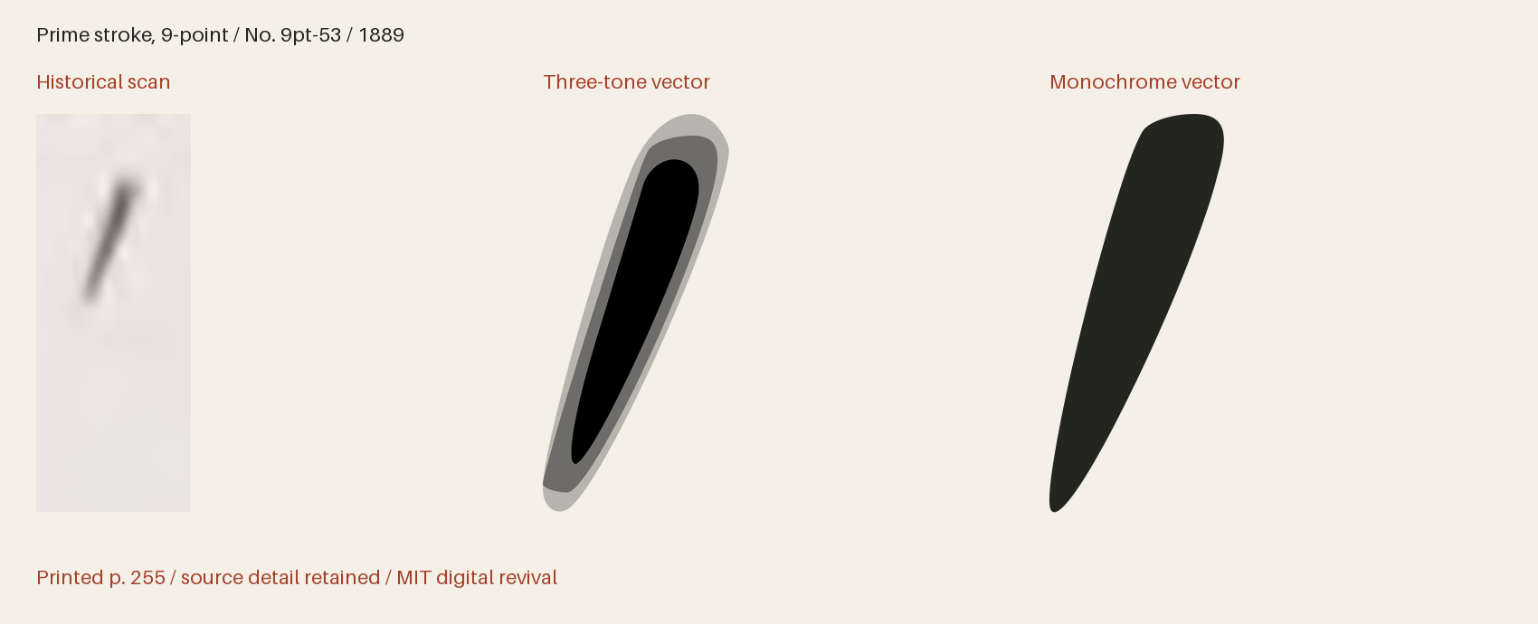 Historical scan beside the three-tone and monochrome vector revivals