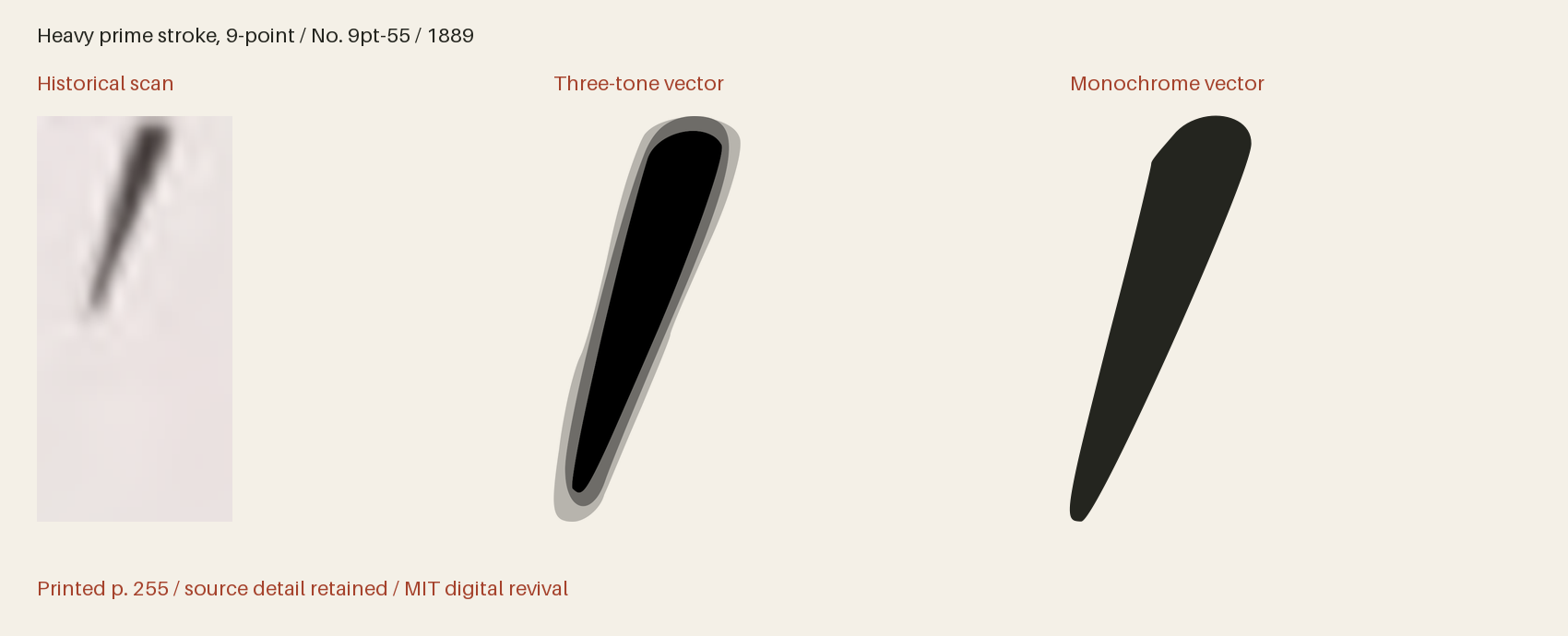 Historical scan beside the three-tone and monochrome vector revivals