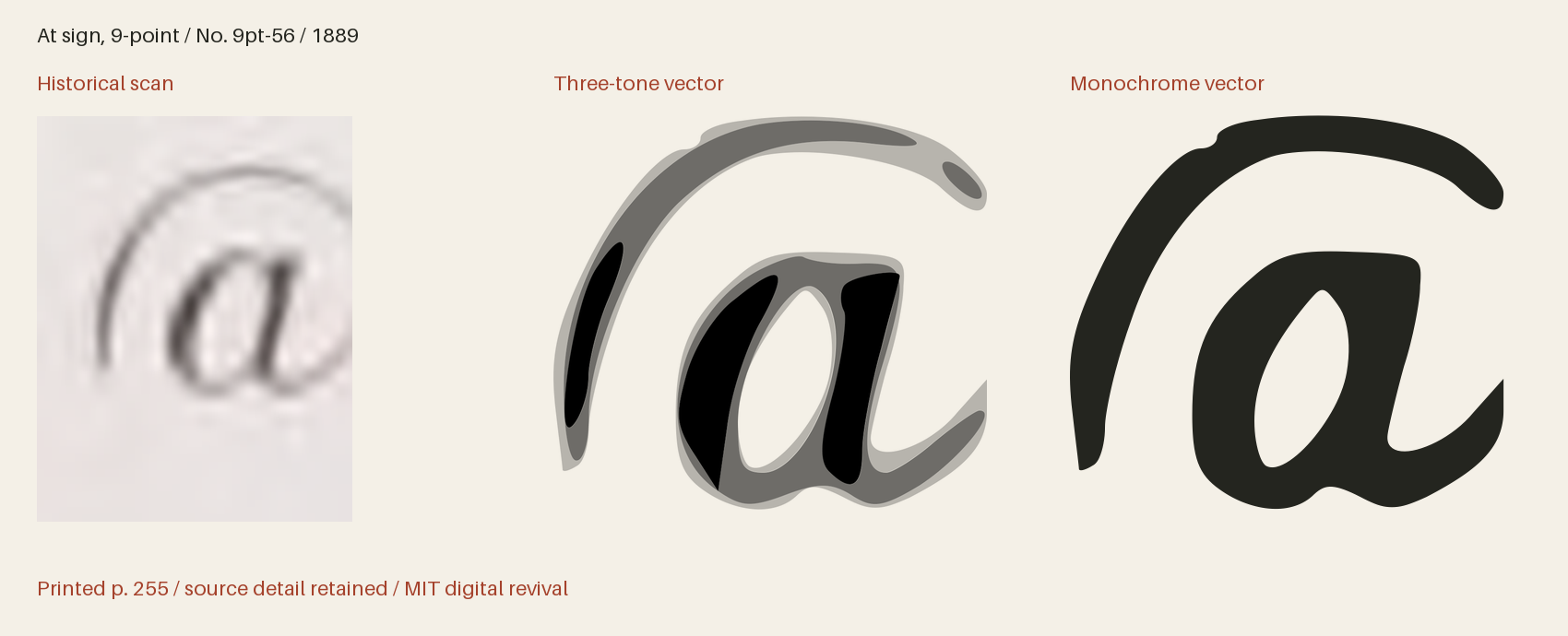 Historical scan beside the three-tone and monochrome vector revivals