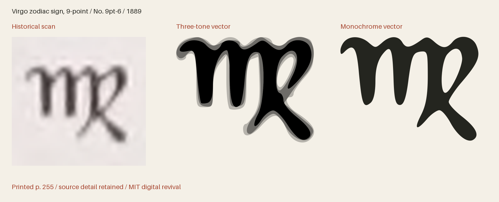 Historical scan beside the three-tone and monochrome vector revivals