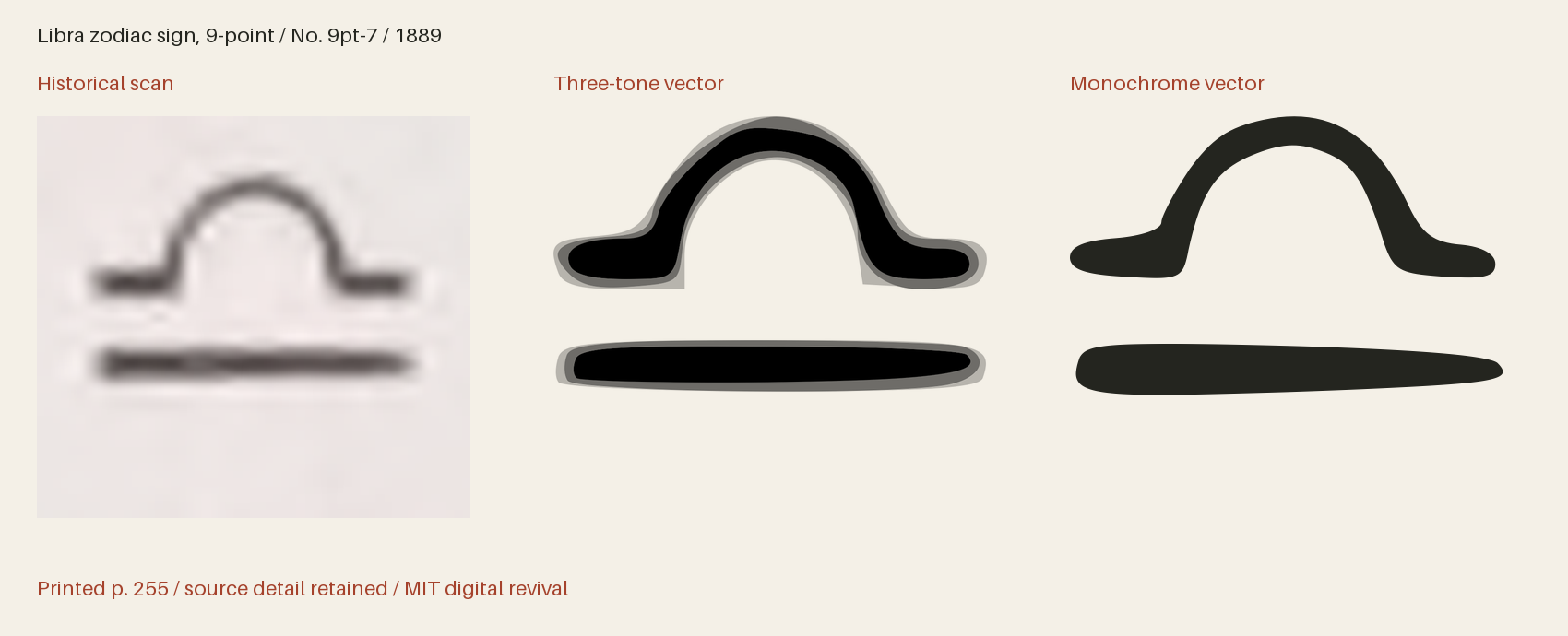 Historical scan beside the three-tone and monochrome vector revivals