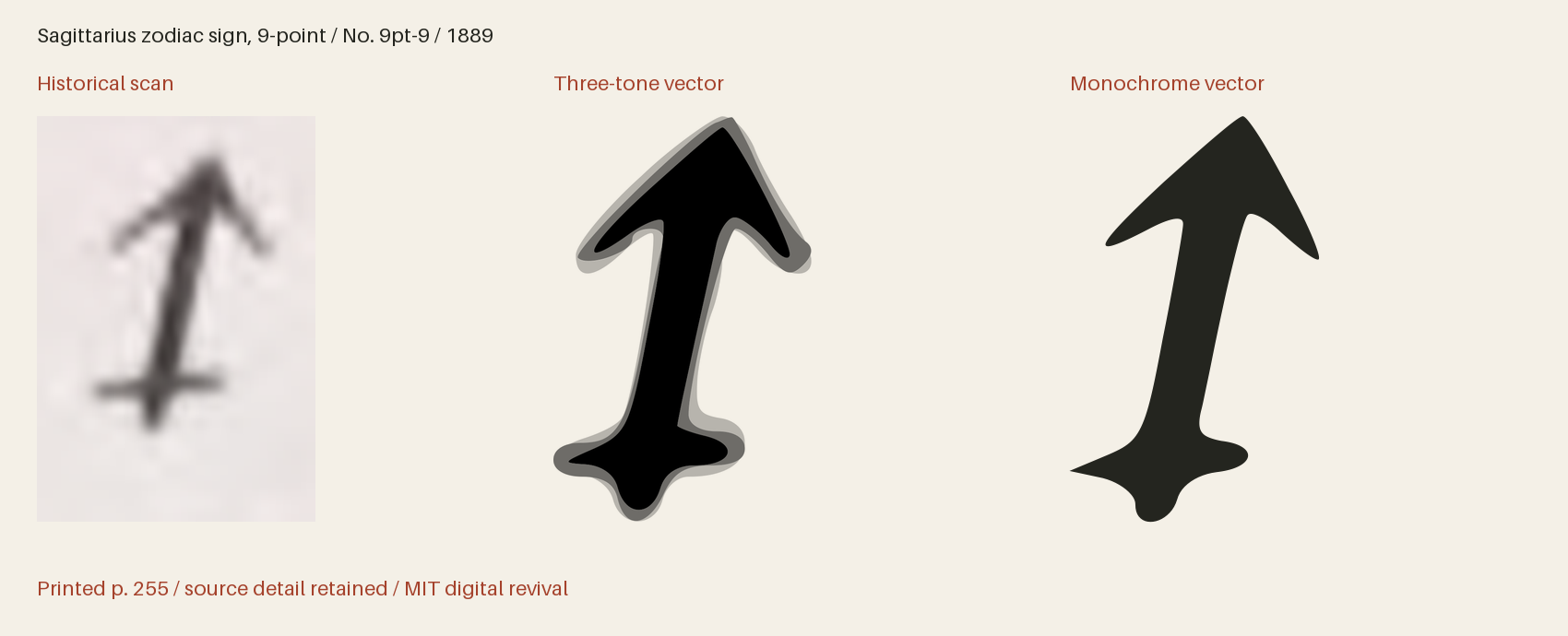 Historical scan beside the three-tone and monochrome vector revivals