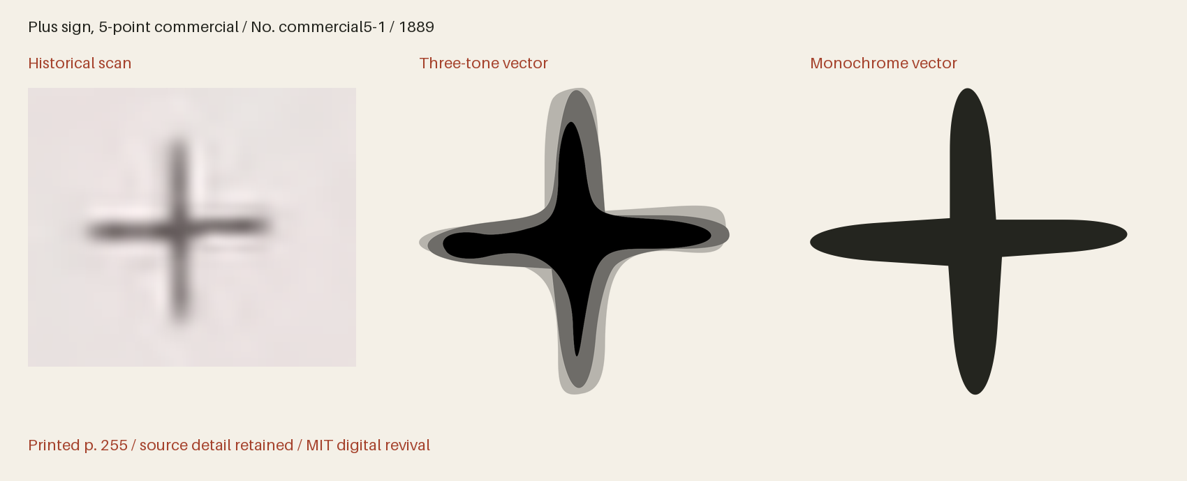 Historical scan beside the three-tone and monochrome vector revivals