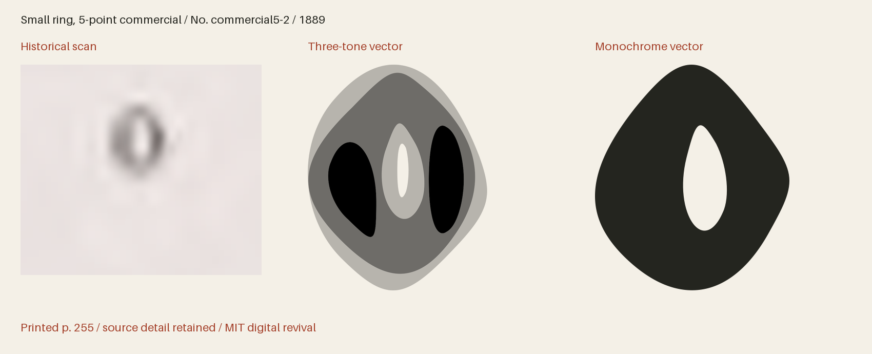 Historical scan beside the three-tone and monochrome vector revivals