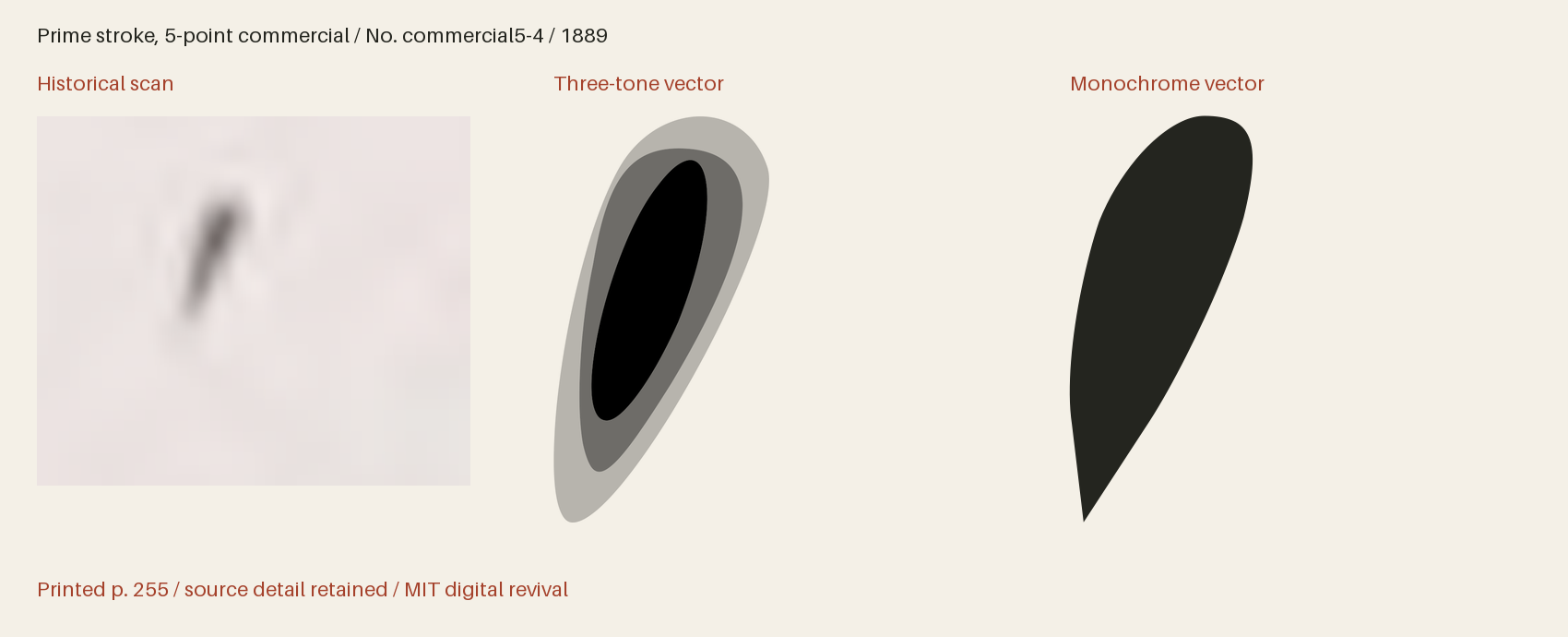 Historical scan beside the three-tone and monochrome vector revivals
