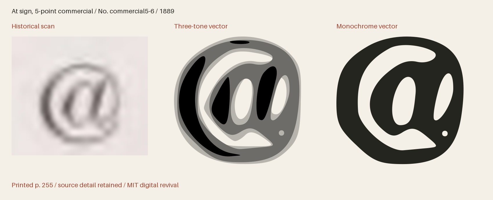 Historical scan beside the three-tone and monochrome vector revivals