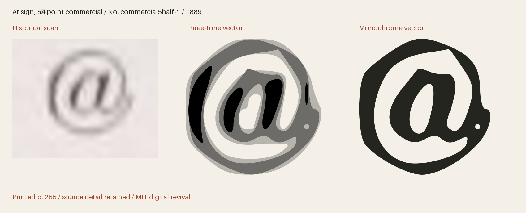 Historical scan beside the three-tone and monochrome vector revivals