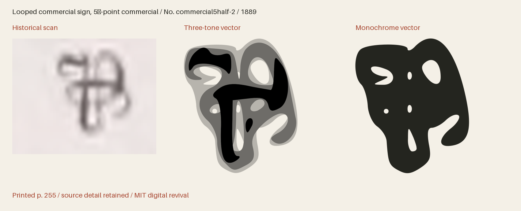 Historical scan beside the three-tone and monochrome vector revivals
