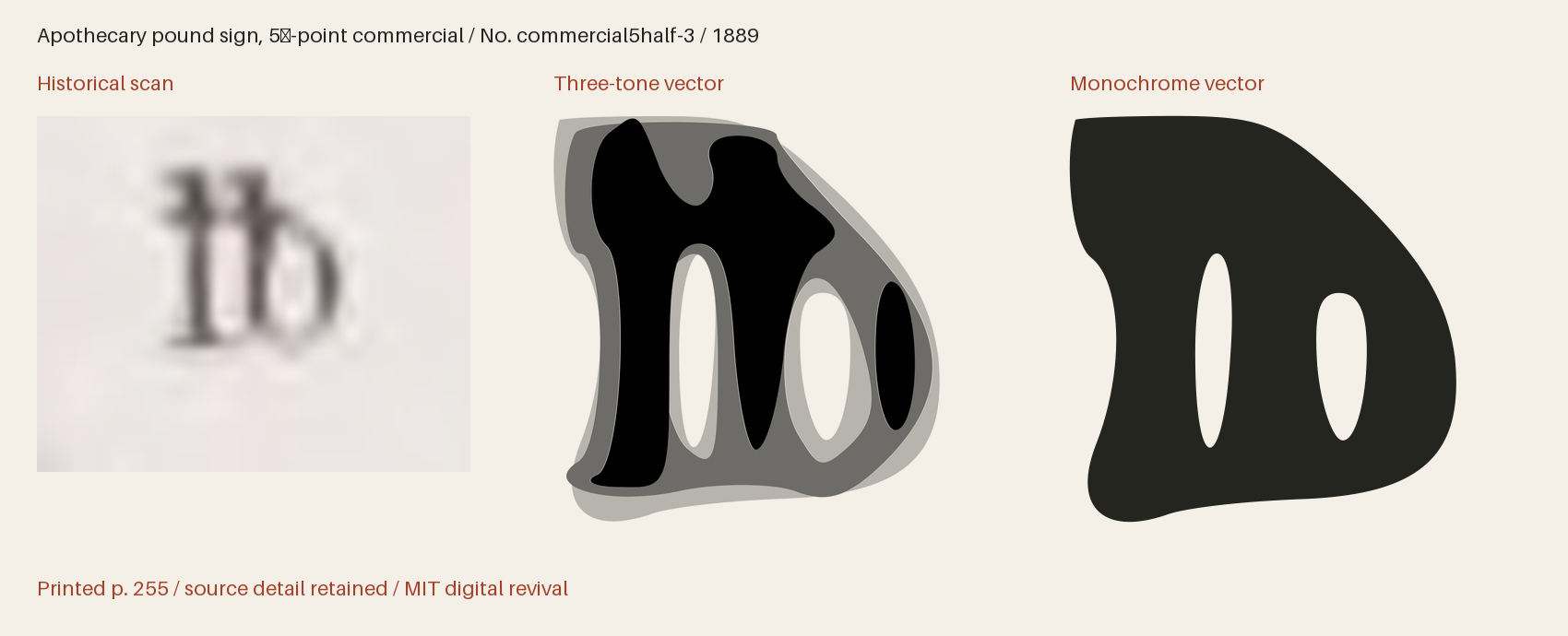 Historical scan beside the three-tone and monochrome vector revivals