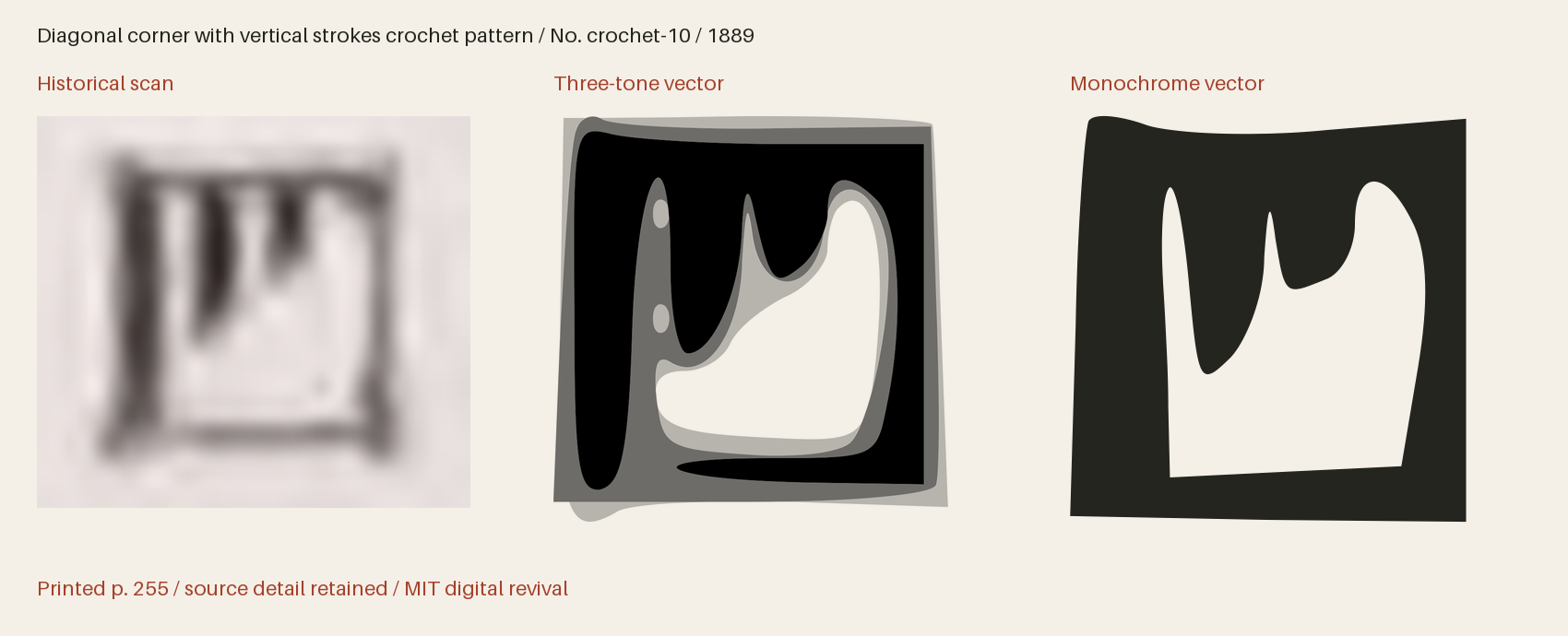 Historical scan beside the three-tone and monochrome vector revivals