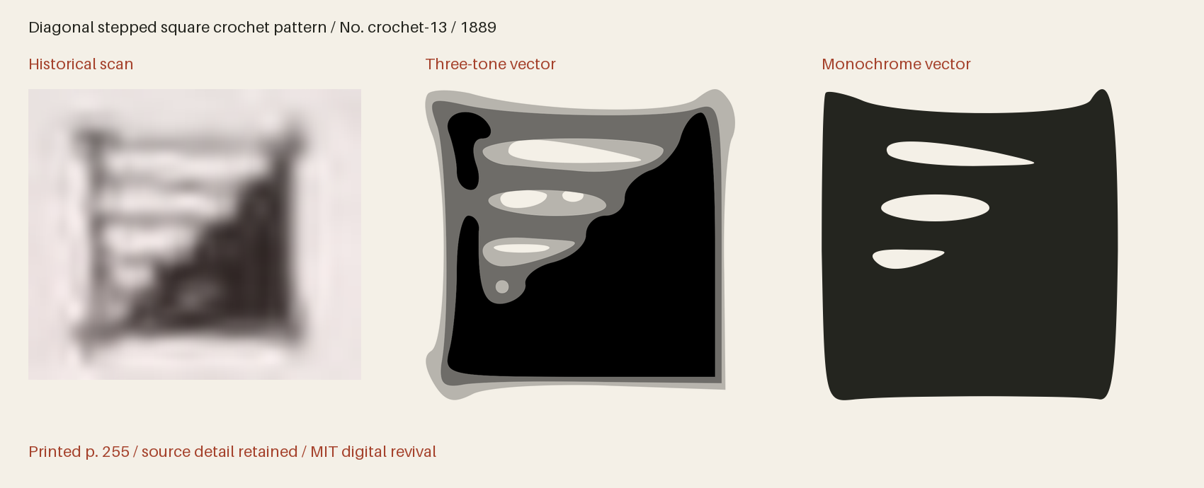 Historical scan beside the three-tone and monochrome vector revivals