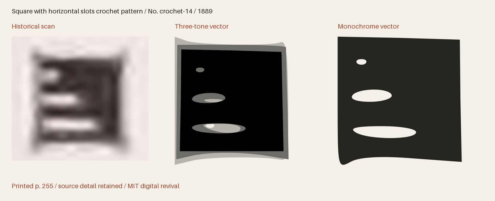 Historical scan beside the three-tone and monochrome vector revivals
