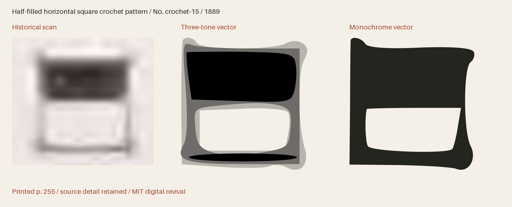 Historical scan beside the three-tone and monochrome vector revivals