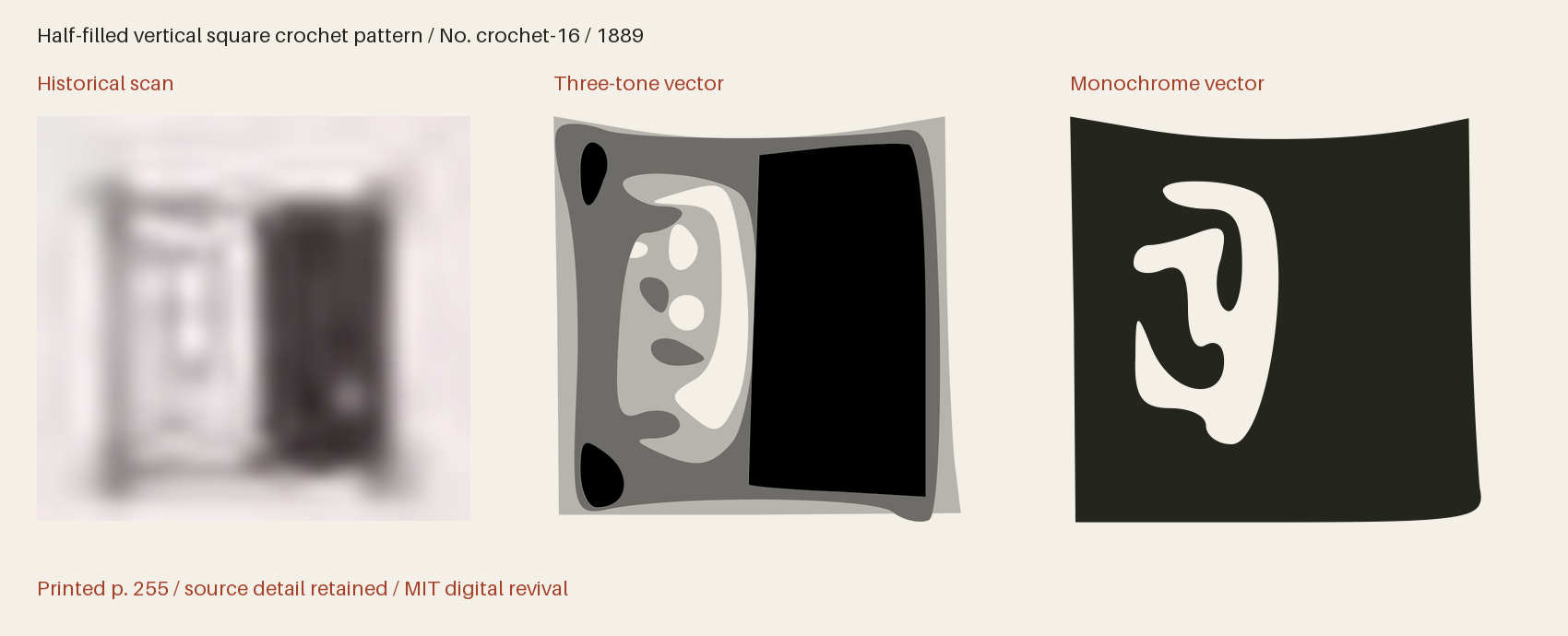 Historical scan beside the three-tone and monochrome vector revivals