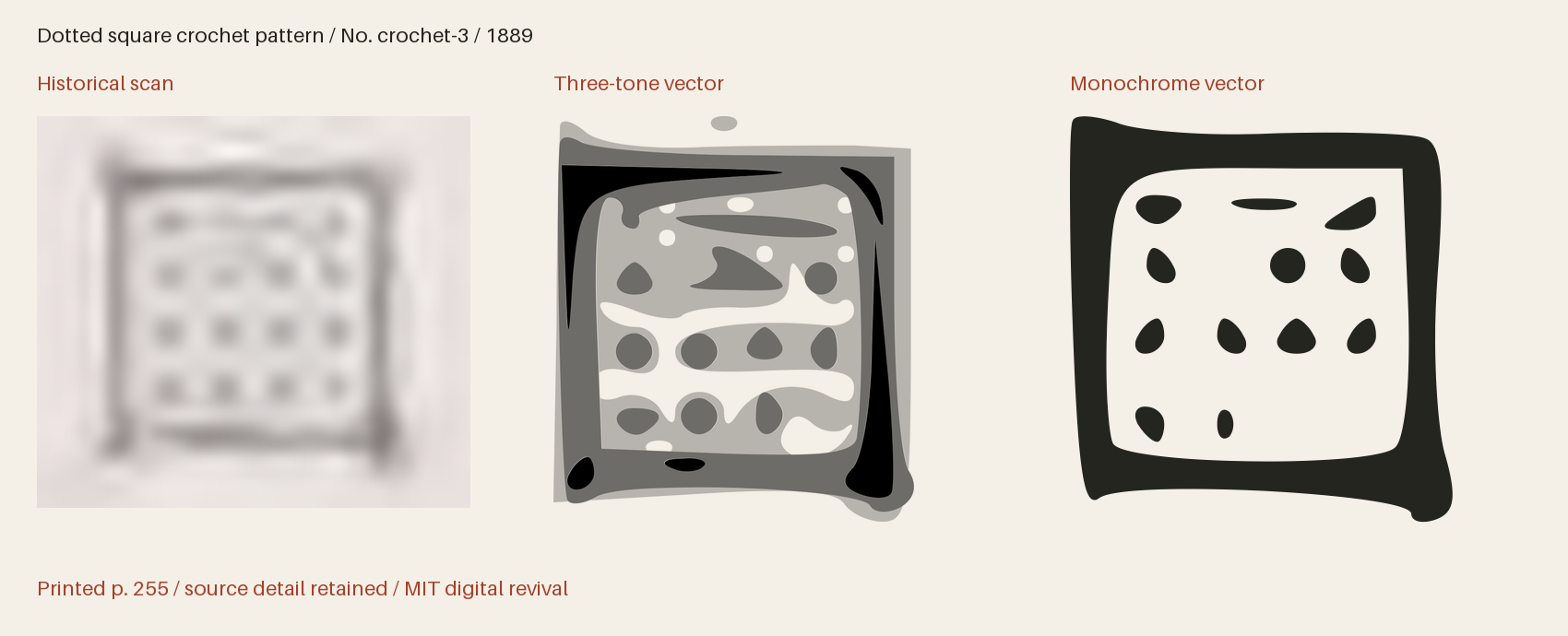 Historical scan beside the three-tone and monochrome vector revivals