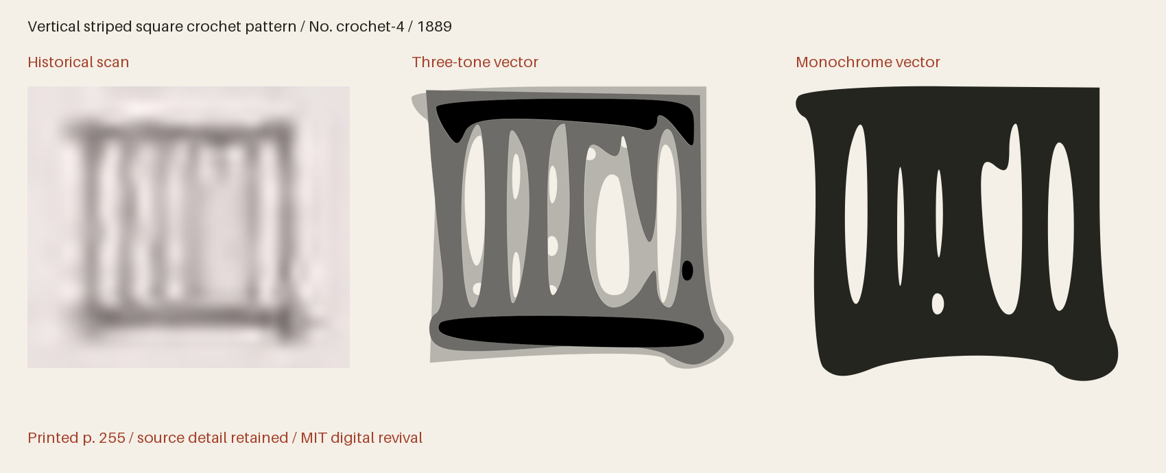 Historical scan beside the three-tone and monochrome vector revivals
