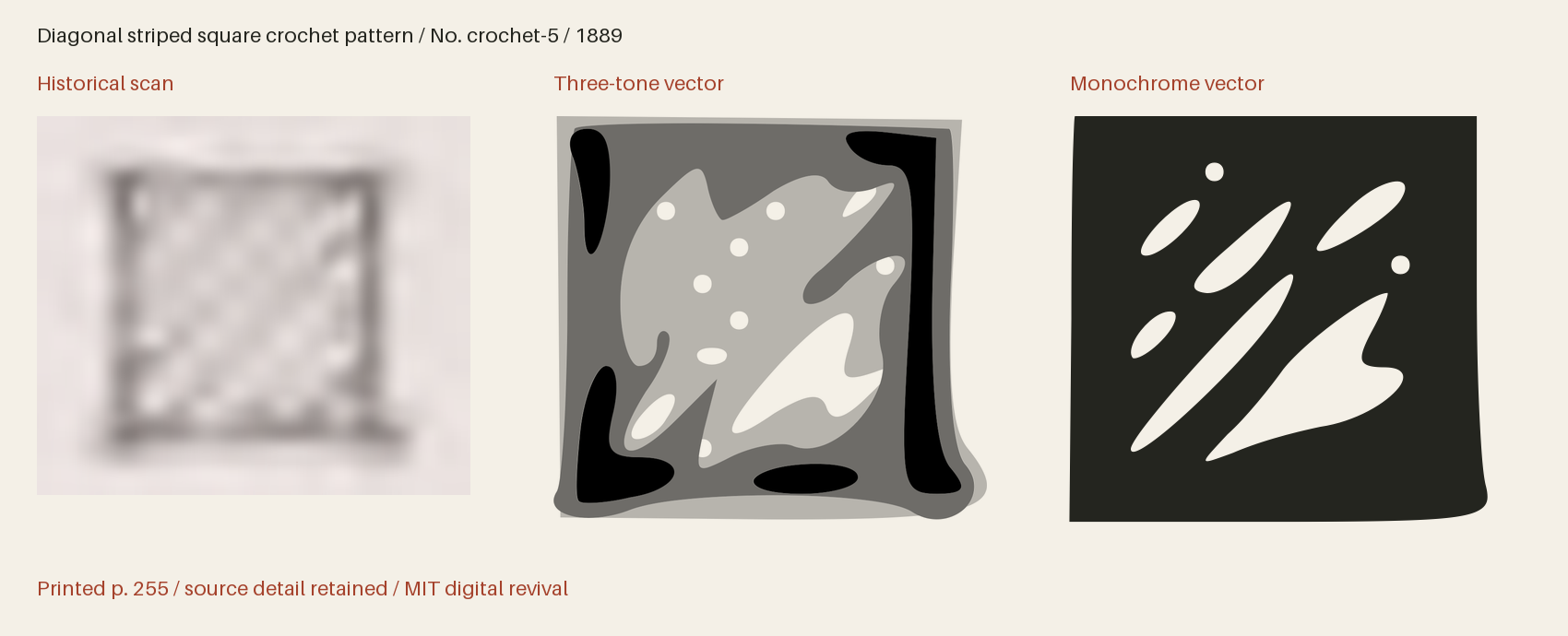 Historical scan beside the three-tone and monochrome vector revivals