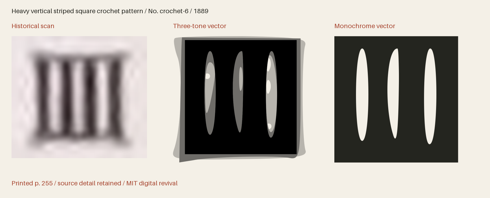 Historical scan beside the three-tone and monochrome vector revivals