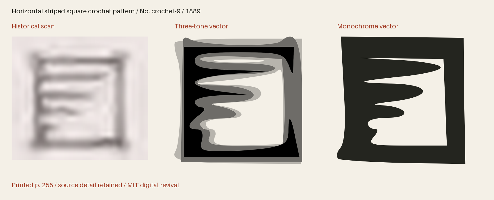 Historical scan beside the three-tone and monochrome vector revivals