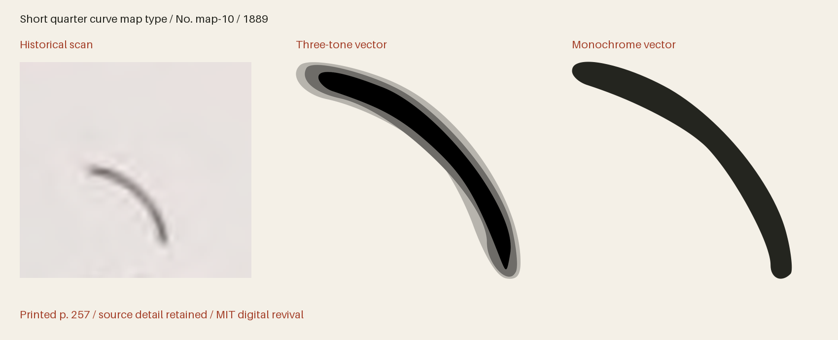 Historical scan beside the three-tone and monochrome vector revivals