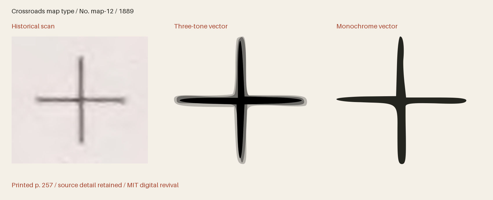 Historical scan beside the three-tone and monochrome vector revivals