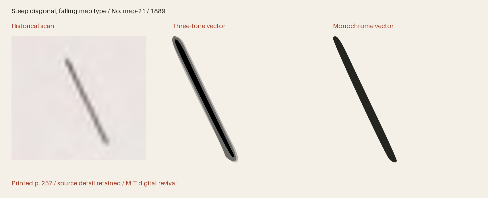 Historical scan beside the three-tone and monochrome vector revivals