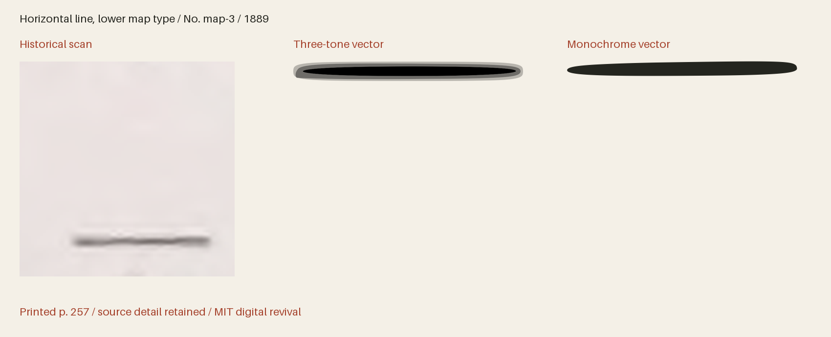 Historical scan beside the three-tone and monochrome vector revivals