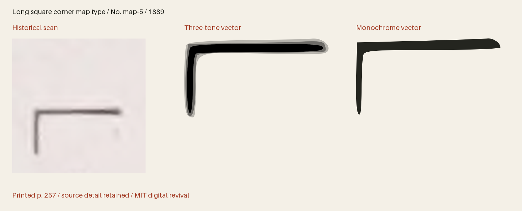 Historical scan beside the three-tone and monochrome vector revivals